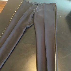 Gucci black formal pants with gold pinstripe